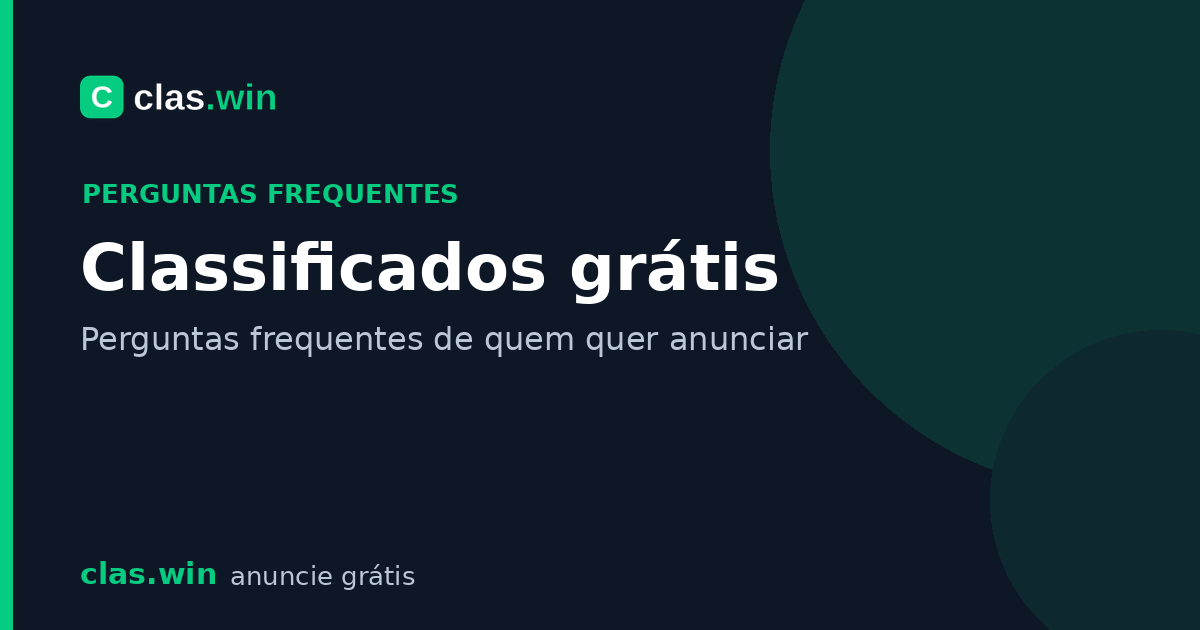 Classificados grátis: perguntas frequentes