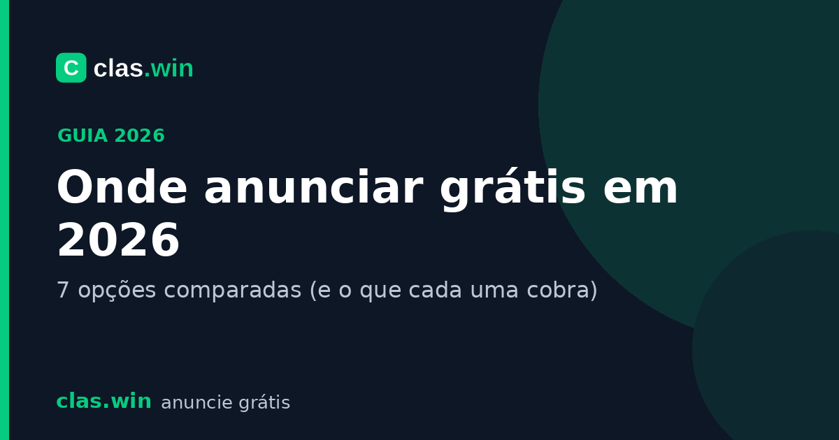 Onde anunciar grátis em 2026: 7 opções comparadas